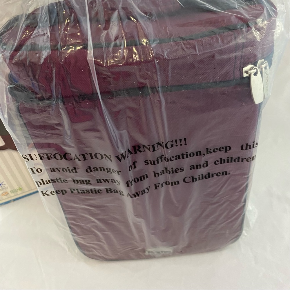 Duet Picnic Time 2 bottle Insulated Wine and Cheese  Cooler Tote Burgundy - Picture 4 of 6